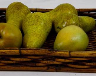 858 - Wicker Tray w/ FauxFruit 3x16x12