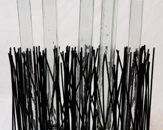 779 - Decorative Sculpture w/ Glass Vases - 14" Tall