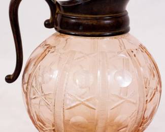 703 - Glass Pitcher - 9" Tall