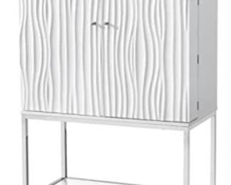 20 - Coast to Coast 2 Door Wine Cabinet Waves Glossy White 60 x 36 x 20
