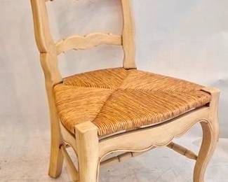 142 - Rush Seat French Country Side Chair 40 x 20 x 17