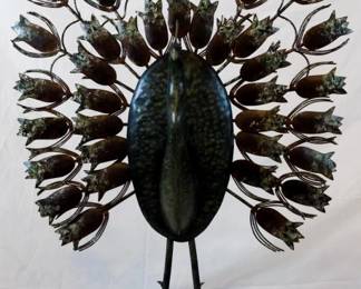 644 - Peacock Sculpture - 34" Tall