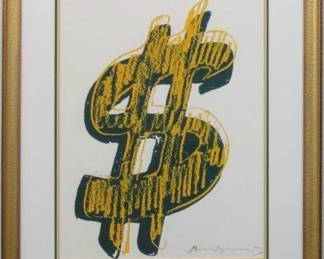 9025 - DOLLAR SIGN GICLEE BY ANDY WARHOL 22 X 26