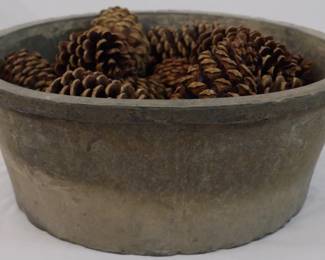 693 - Bowl w / Pinecones - 5.5" x 13.5"