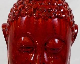 704 - Red Buddha Head - 21" Tall