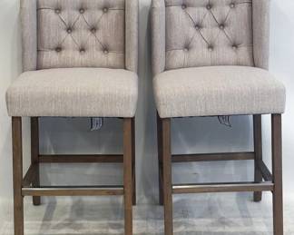 1208 - Pair Crestview Tufted Back Counter Stools Seat Height: 26" 38 x 19 x 22