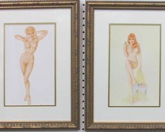 9054 - 2 PIN UP GIRLS BY ALBERTO VARGAS 14.25 X 18.75