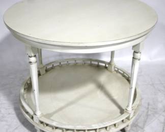 128 - Alden Parkes round center table 30 x 36