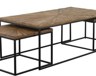4 - Coast to Coast Nesting Cocktail Table Set 2 small tables 15 x 20 x 20 large table 18 x 47 x 24