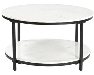 10 - Coast to Coast 2 Tier Marble Top Cocktail Table 18 x 32