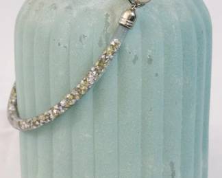 716 - Blue Glass Vase - 8" Tall