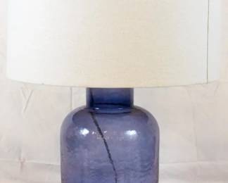 537 - Blue Glass Lamp - 27" Tall You are buying a used as-is electric/electronic item. We do not guarantee all components are present, and if it is not expressly stated, it is untested.