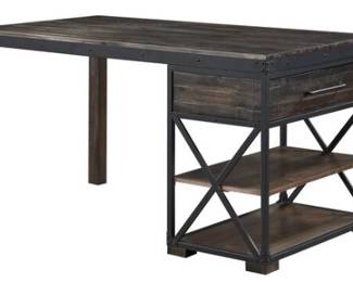 21 - Coast to Coast Canyon Ridge Counter Table Wood with Brown Wood Base 36 x 66 x 36