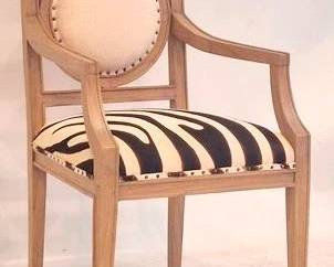 1228 - Furniture Classics Zebra Arm Chair 39.5 x 22 x 23