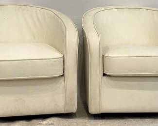 1304 - Pair Coast to Coast Swivel Accent Chairs 30x30x28 Acadia White