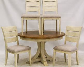 1330 - 5 Piece Table and Chairs Set 38x19x22 (Chairs) 30x48 (Table) - has stain discoloration on top see photo