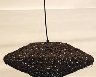 1312 - Hanging Woven Light 22" You are buying a used as-is electric/electronic item. We do not guarantee all components are present, and if it is not expressly stated, it is untested.