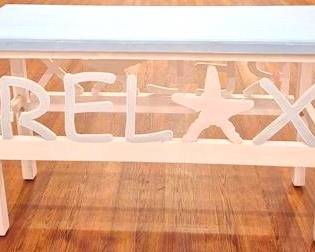 1285 - Coast to Coast "RELAX" Console Table little shakey 30 x 47 x 16