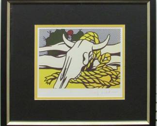 9029 - STILL LIFE WITH SKULL GICLEE BY ROY LICHTENSTEIN 17 X 15.25