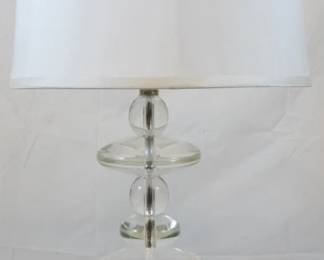 565 - Glass Lamp - 32" Tall You are buying a used as-is electric/electronic item. We do not guarantee all components are present, and if it is not expressly stated, it is untested.