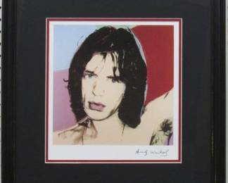9055 - MC JAGGER PRINT PLATE SIGN BY ANDY WARHOL 18.25 X 19