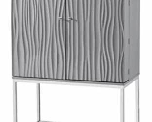 91 - Coast to Coast Waves Wine Cabinet 60 x 36 x 20 see photo of damage to side