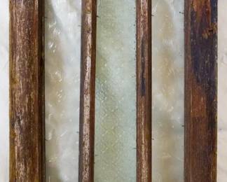 502 - Vintage Stained Glass Window - 35" x 17.5"