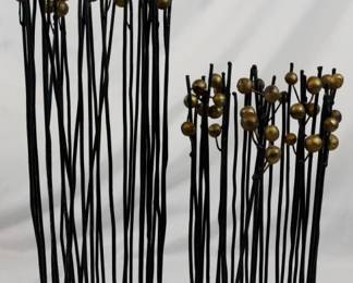 834 - 2 Decorative Metal Vases, Tallest 18"