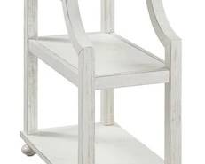 50 - Coast to Coast White Chairside Accent Table 26 x 14 x 24