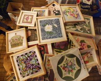 some of the handpainted needlepoint canvas there are several pictures and alot of them are not pictured