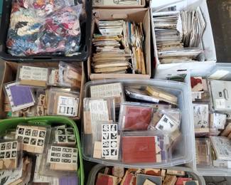 more trim, yarn, patterns and stamps, there are many boxes of uncut new and vintage patterns (over a thousand of them)  they are many boxes of patterns, stamps and yarn that are not pictured