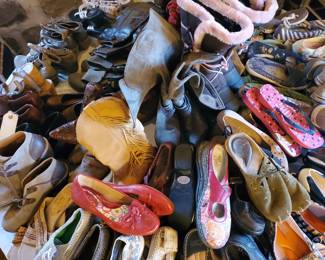 here are some of the womens shoes and boots still unpacking
