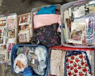 more patterns, yarn and fabric, there are over large tubs of fabric of all types