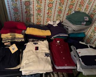 Many new with tag clothing, heavy on Ralph Lauren polo brand