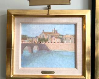Original Canvas Painting “Les Promeneurs de Quais” by Andre’ Bourrie’ — with Provenance