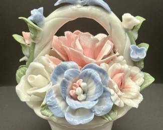 Vintage Porcelain Flower Basket