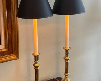 (2) Metal Candlestick Lamps