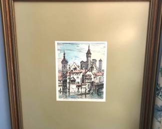 Unnoth Castle in Schaffhausen, Signed by Artist, 1979
