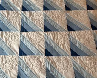 Beautiful Blue Sewn Quilt