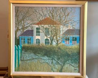 Mon Ecole En Vacanes Signed Dominique Dorie Painting Authenticated