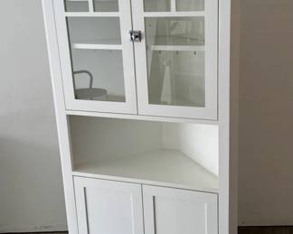 White Wooden Corner Cabinet