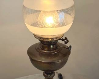 Electrified Victorian Style Oil Lamp