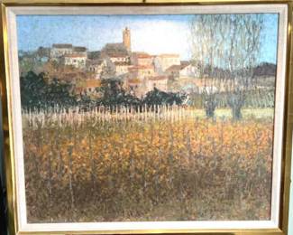 Large Authenticated Original Canvas Painting “Les Tuteurs” by Andre’ Bourrie’