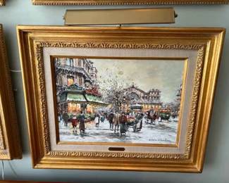 Original Canvas Painting “La Gare de l’Est” by Antoine Blanchard — Authenticated