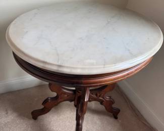 Lovely Victorian Marble Top Wide Table