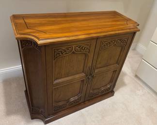 Engraved Two Shelf Cabinet