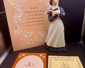 Jo From Little Women Hand Painted Franklin Porcelain Figurine By Tasha Tudor
