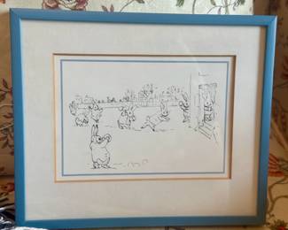 Rabbits Throwing Snowballs Beatrix Potter Sketch
