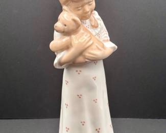 Royal Copenhagen Girl With Teddy In Nightgown Figurine 5155
