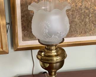 Victorian Style Brass Electric Oil Lamp